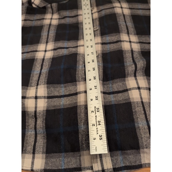 Work N' Sport 3XLT Black White Blue Plaid Long Sleeve Flannel Button Shirt EUC - Picture 6 of 9
